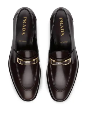 $890 PRADA - Good Buckle “Bright Calf Leather Loafers”- 10US