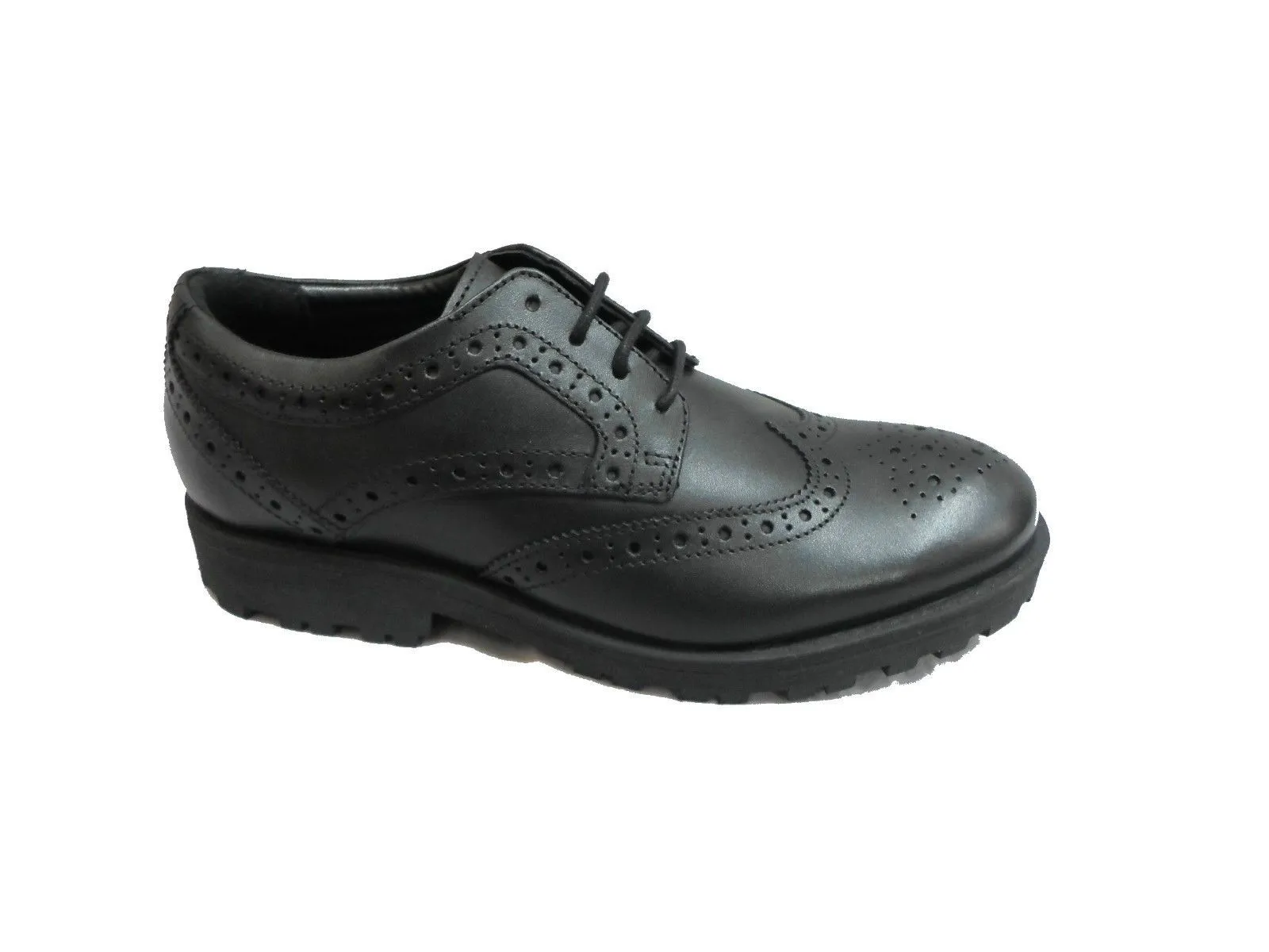 Airsoft Mens Black Smart Brogues Lace Up Shoes