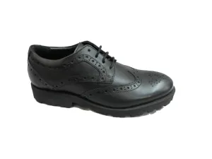 Airsoft Mens Black Smart Brogues Lace Up Shoes
