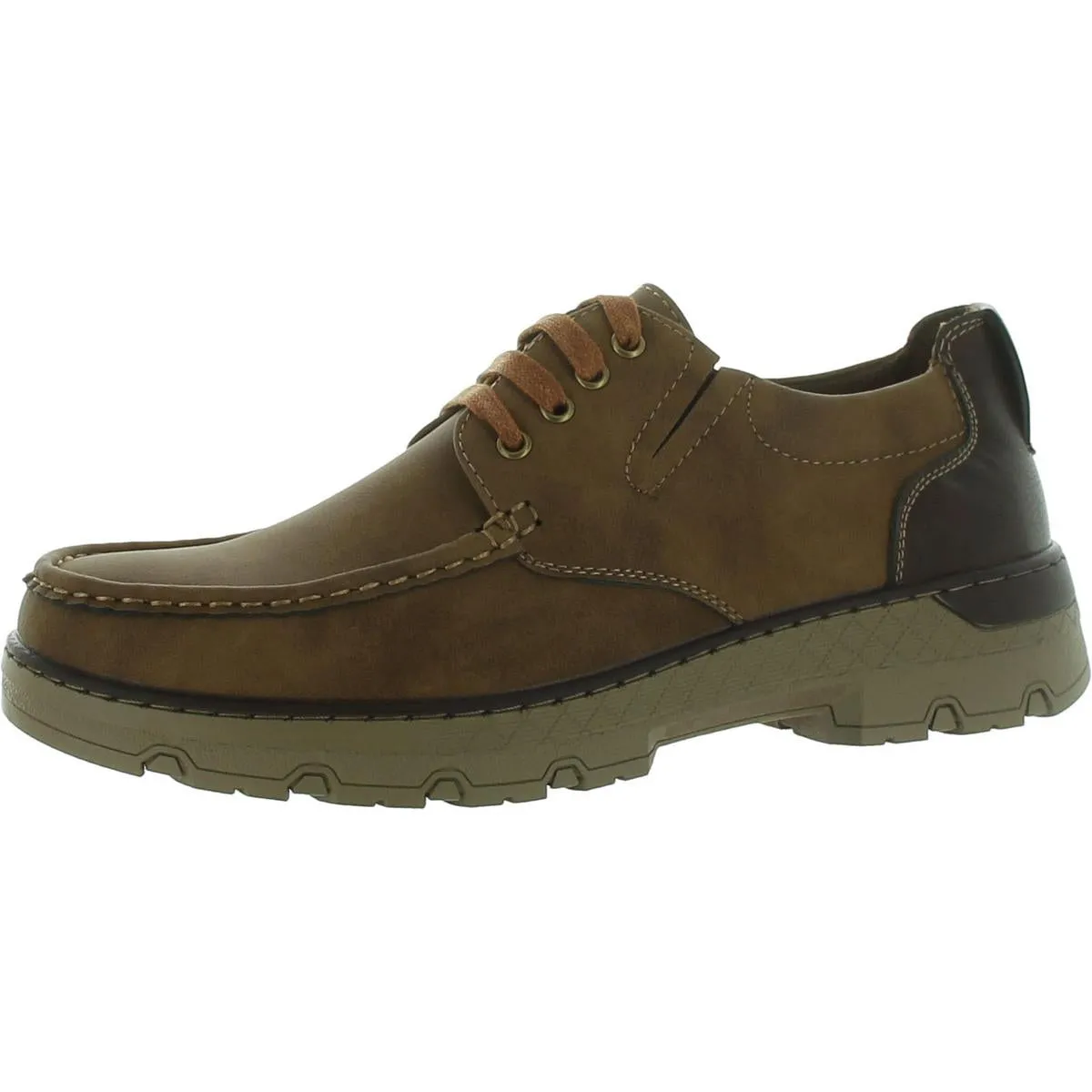 Aston Marc Mens Brill Faux Leather Lace Up Oxfords