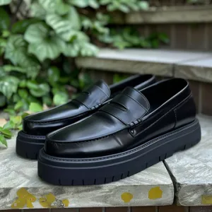 Black Leather Burgos Driving Loafers