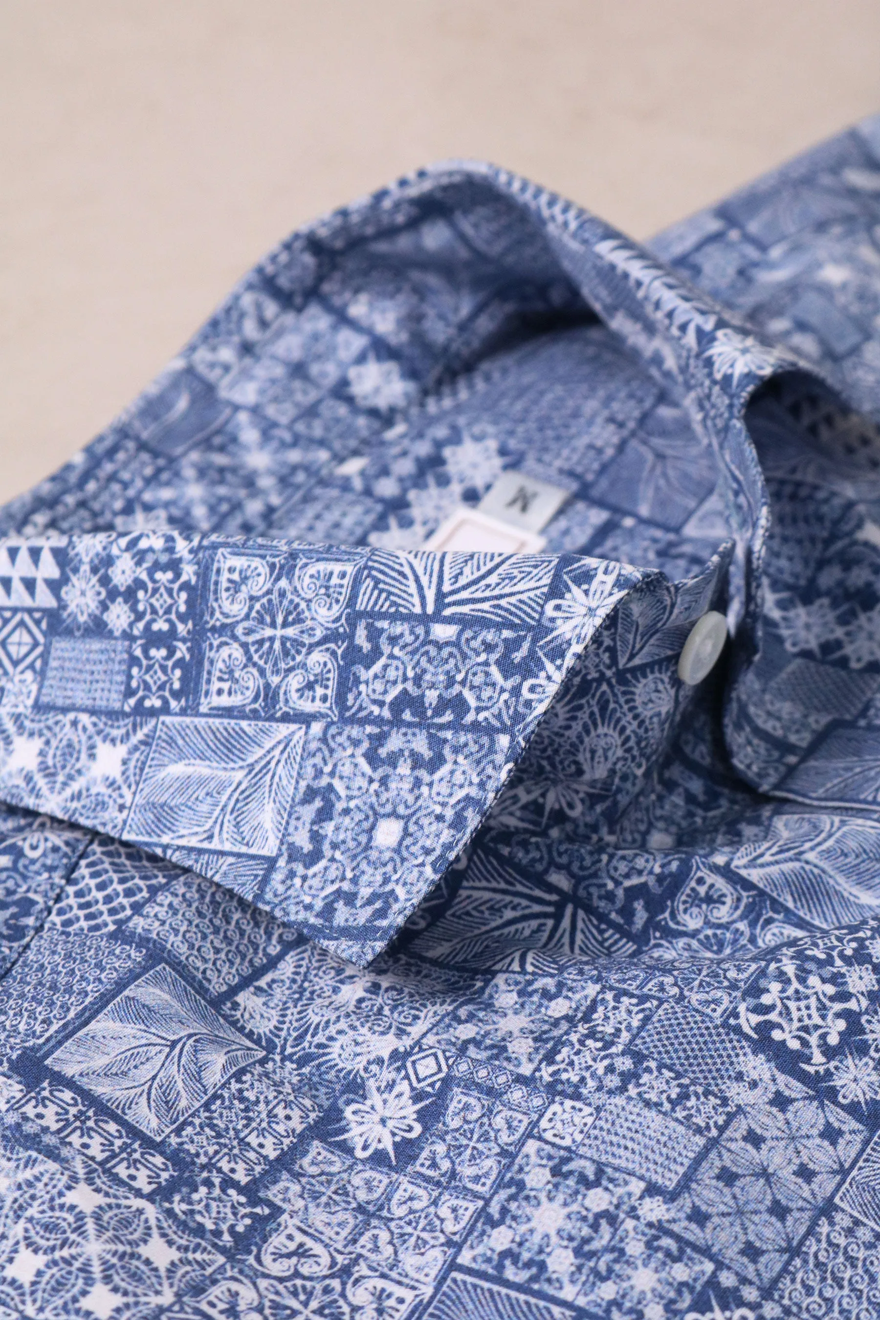 Ceplok Men's Short Sleeve Batik Inspired Shirt