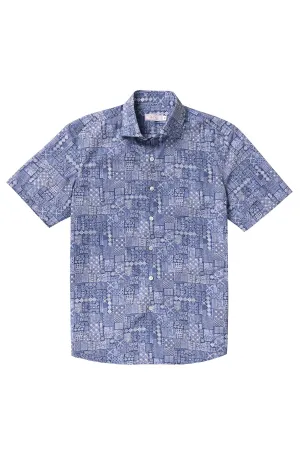 Ceplok Men's Short Sleeve Batik Inspired Shirt