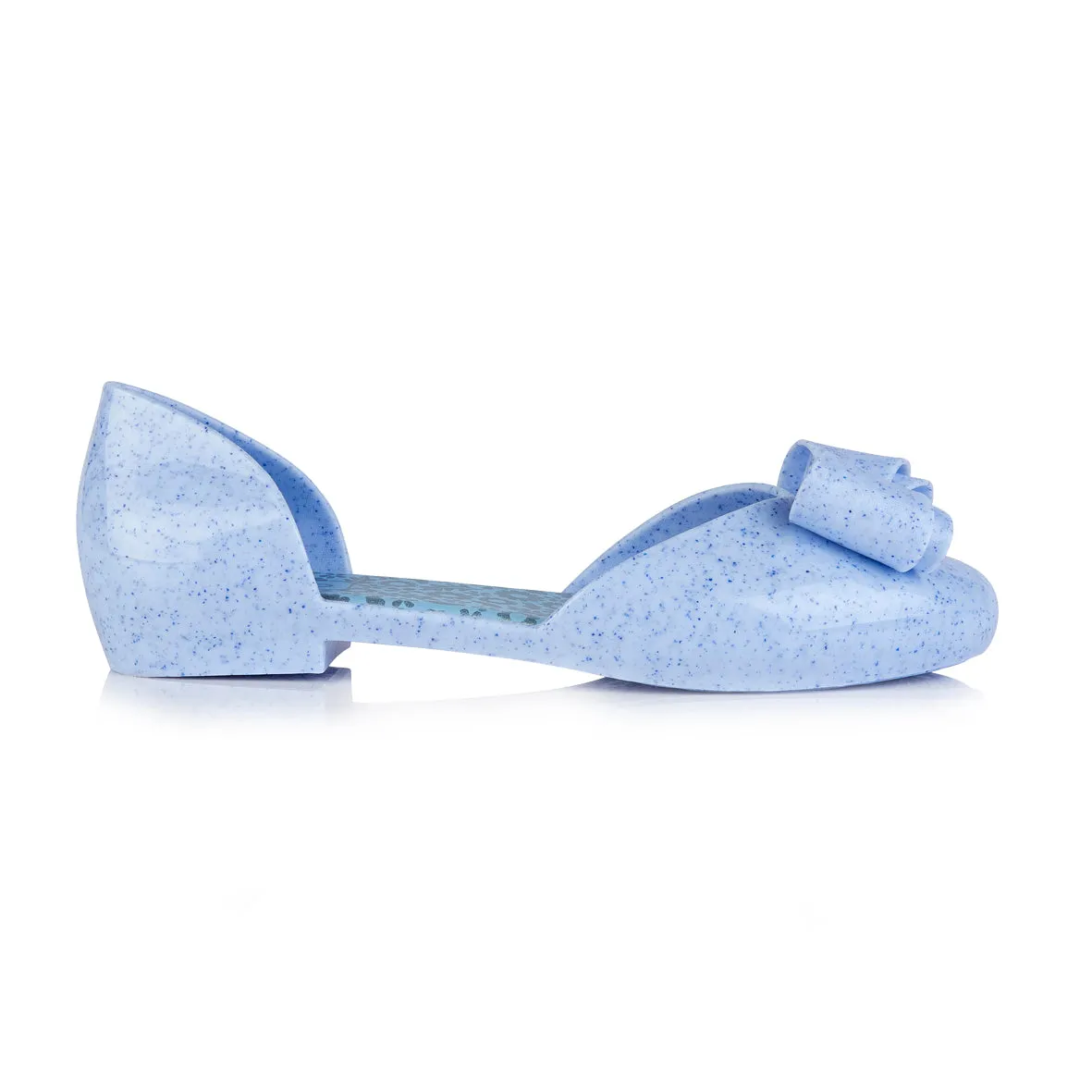 Coloko Blossom Pastel Blue Marble Effect Open Waist Jelly Ballerina Pumps