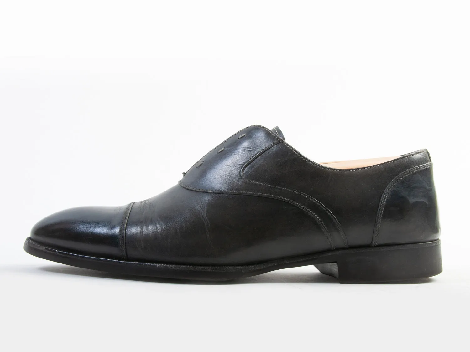 Di Bianco Dark Grey Laceless Oxfords