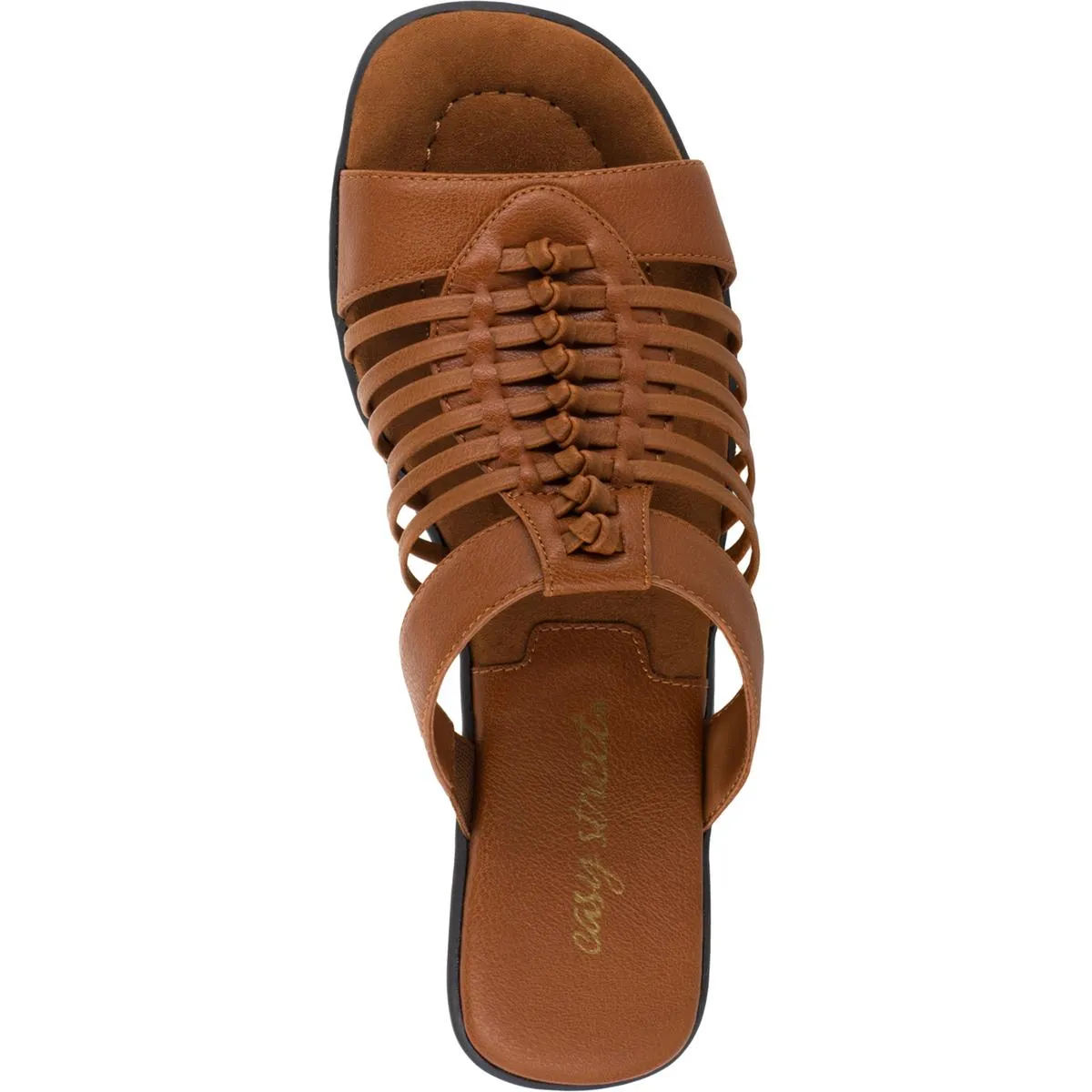 Easy Street Womens Nola Faux Leather Slip On Slide Sandals