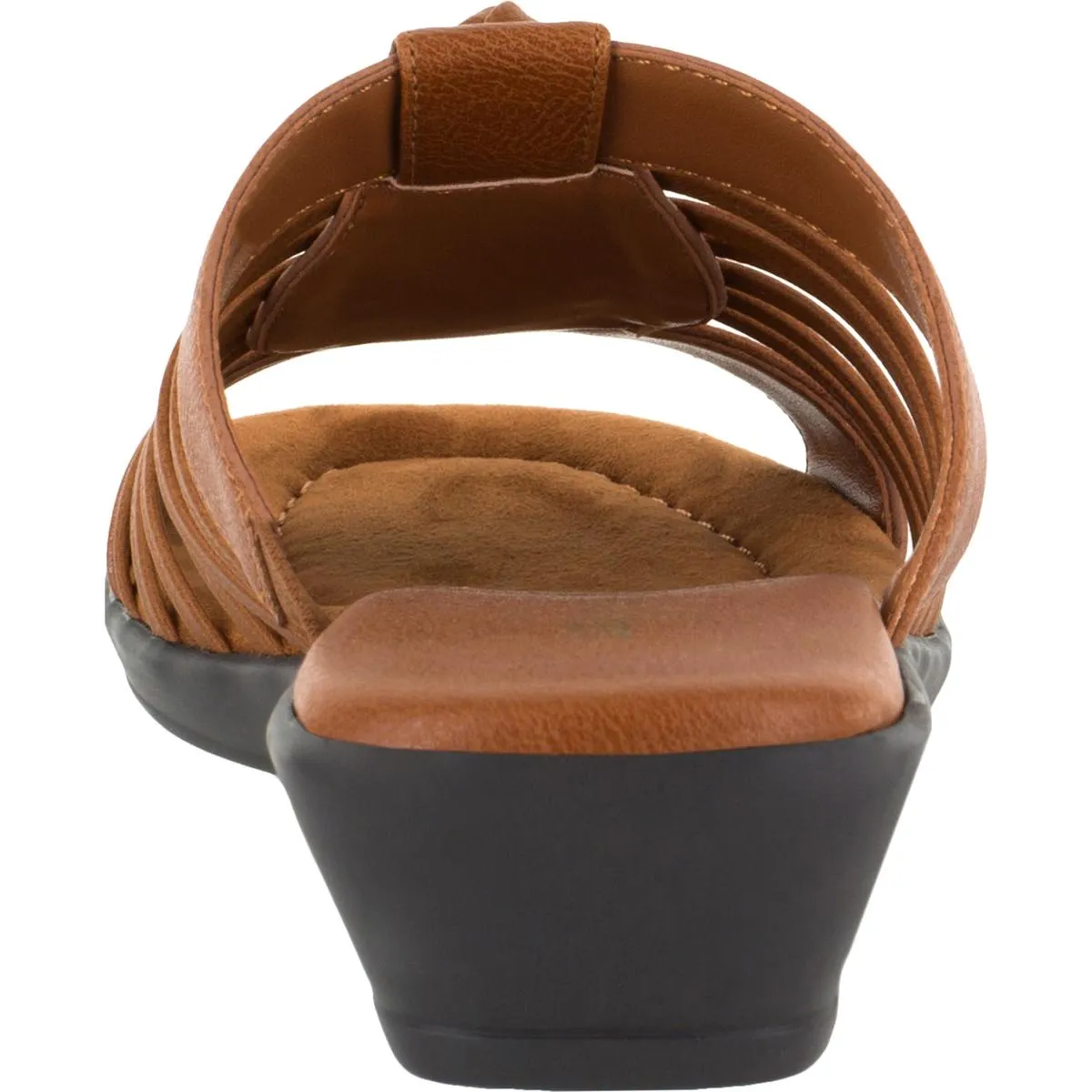 Easy Street Womens Nola Faux Leather Slip On Slide Sandals
