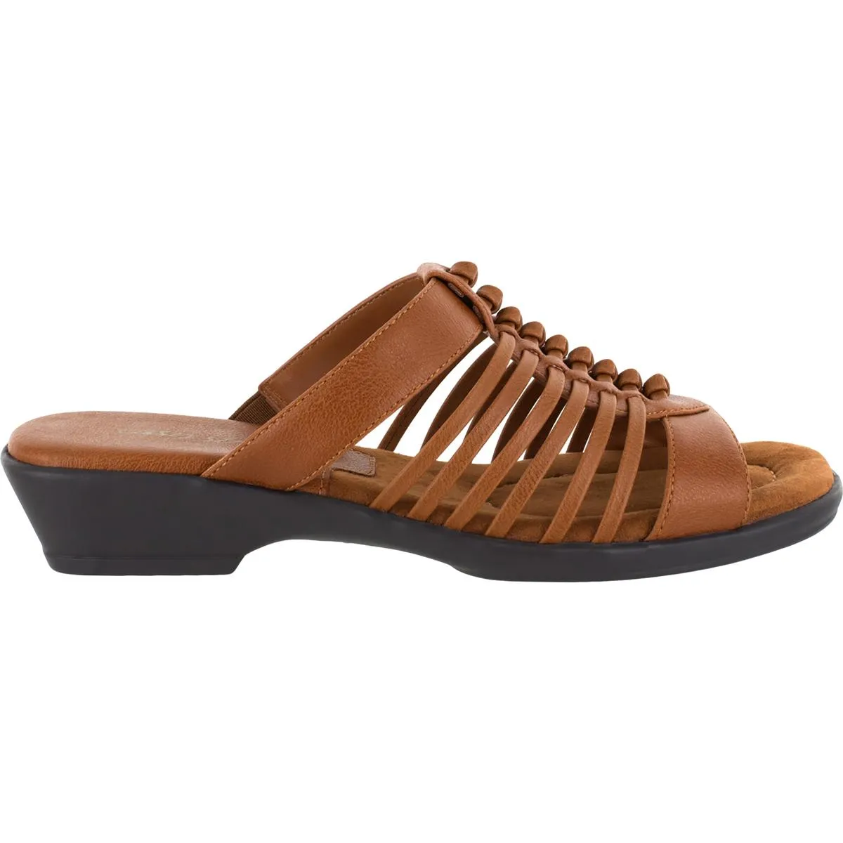 Easy Street Womens Nola Faux Leather Slip On Slide Sandals