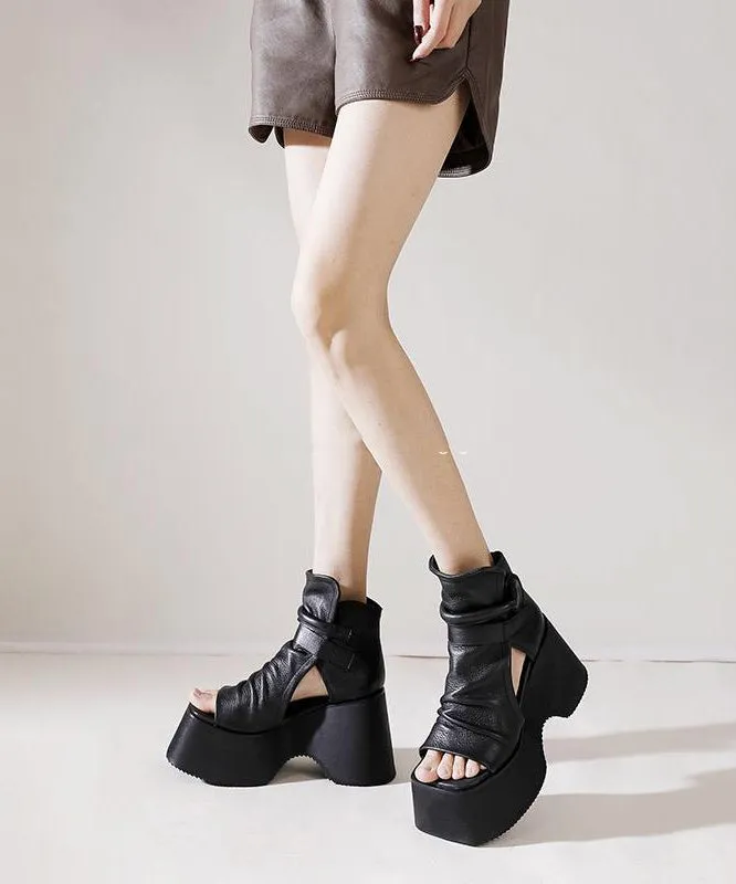 Fashion Black Sandals Platform Sandals LY4379