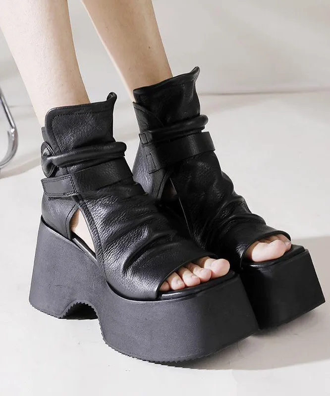 Fashion Black Sandals Platform Sandals LY4379