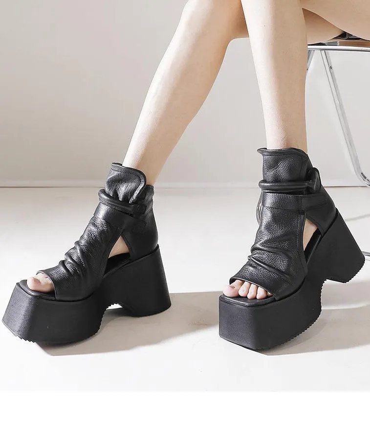 Fashion Black Sandals Platform Sandals LY4379