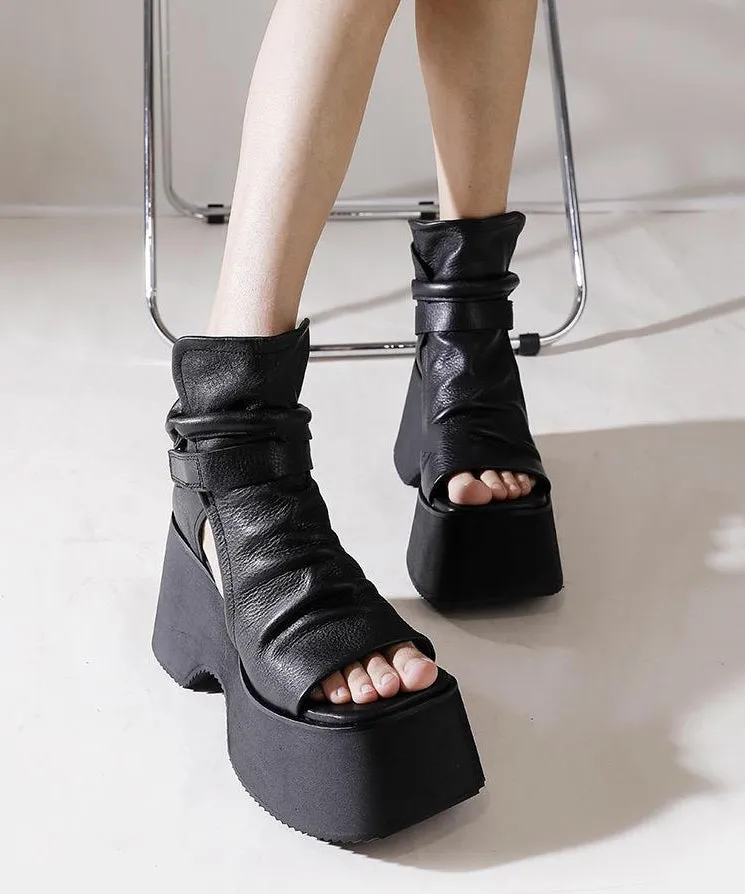 Fashion Black Sandals Platform Sandals LY4379