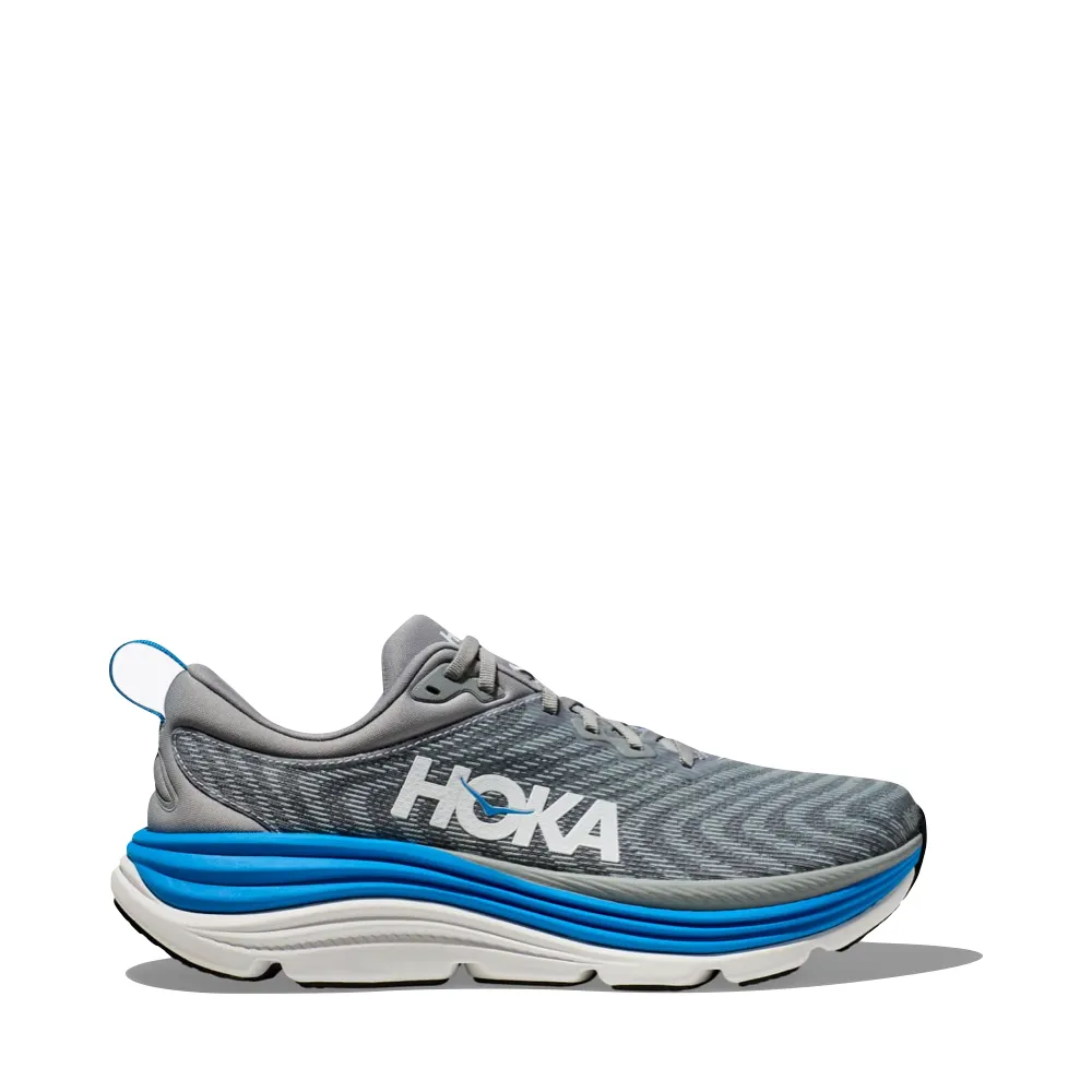 Hoka Men's Gaviota 5 Sneaker in Limestone/Diva Blue