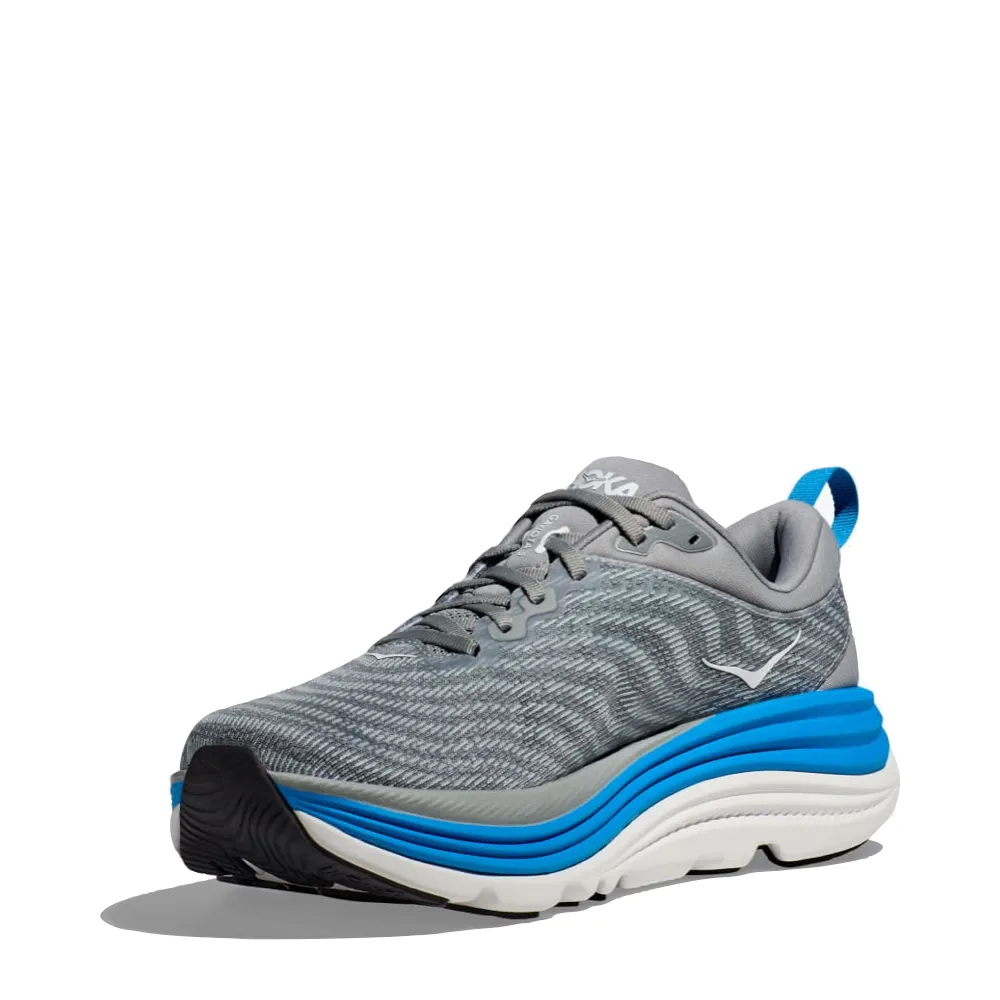 Hoka Men's Gaviota 5 Sneaker in Limestone/Diva Blue