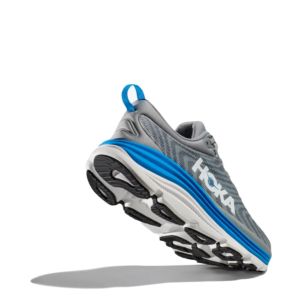 Hoka Men's Gaviota 5 Sneaker in Limestone/Diva Blue