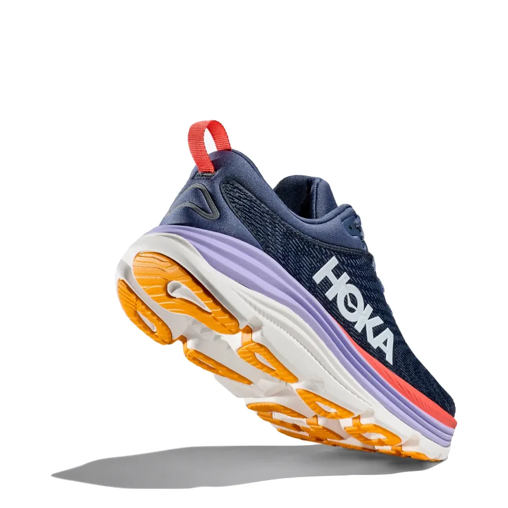 Hoka Women's Gaviota 5 Running Sneaker in Anchor/Grapefruit