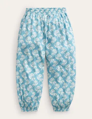 Jersey Harem Trousers-Blue Woodlock Floral