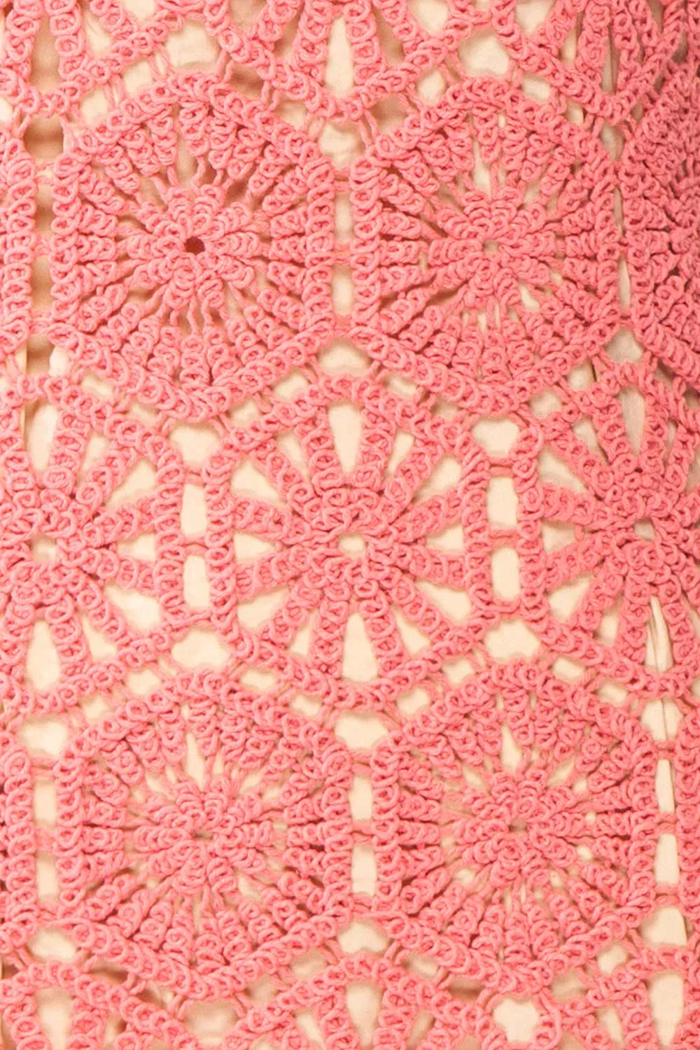 Josephyne | Short Pink Crochet Dress