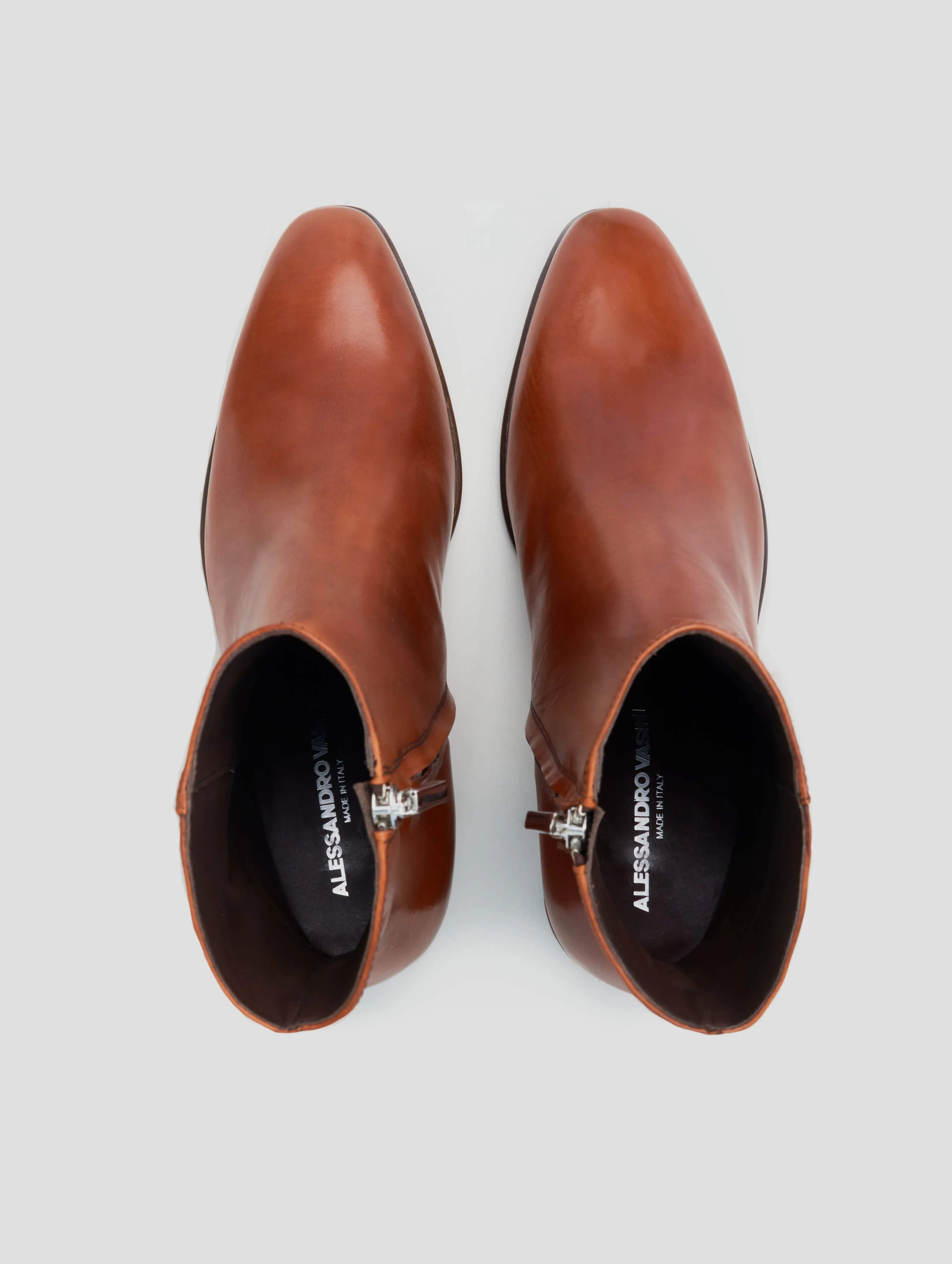JUAN 60MM ANKLE BOOT IN BRICK CALFSKIN