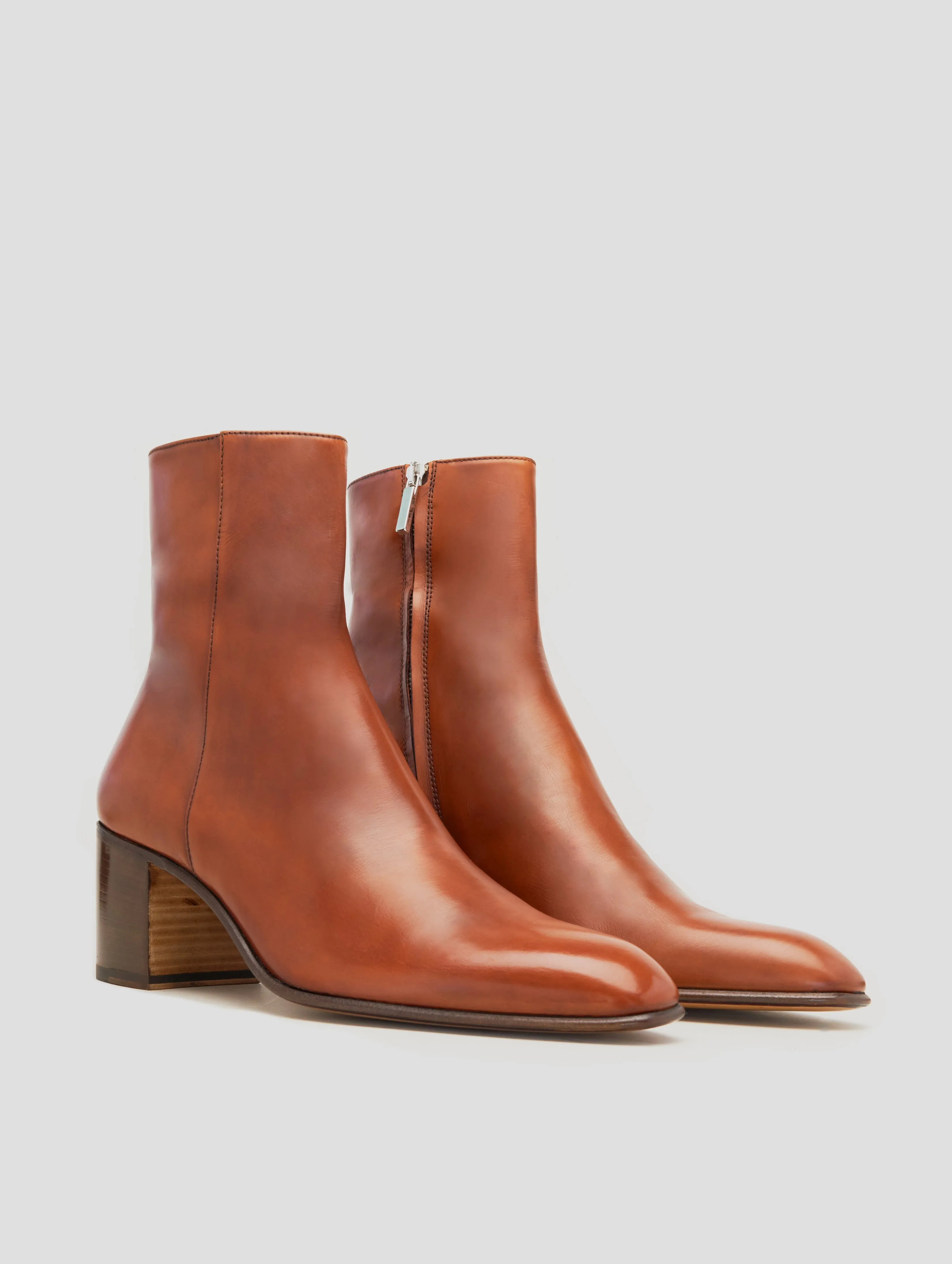 JUAN 60MM ANKLE BOOT IN BRICK CALFSKIN
