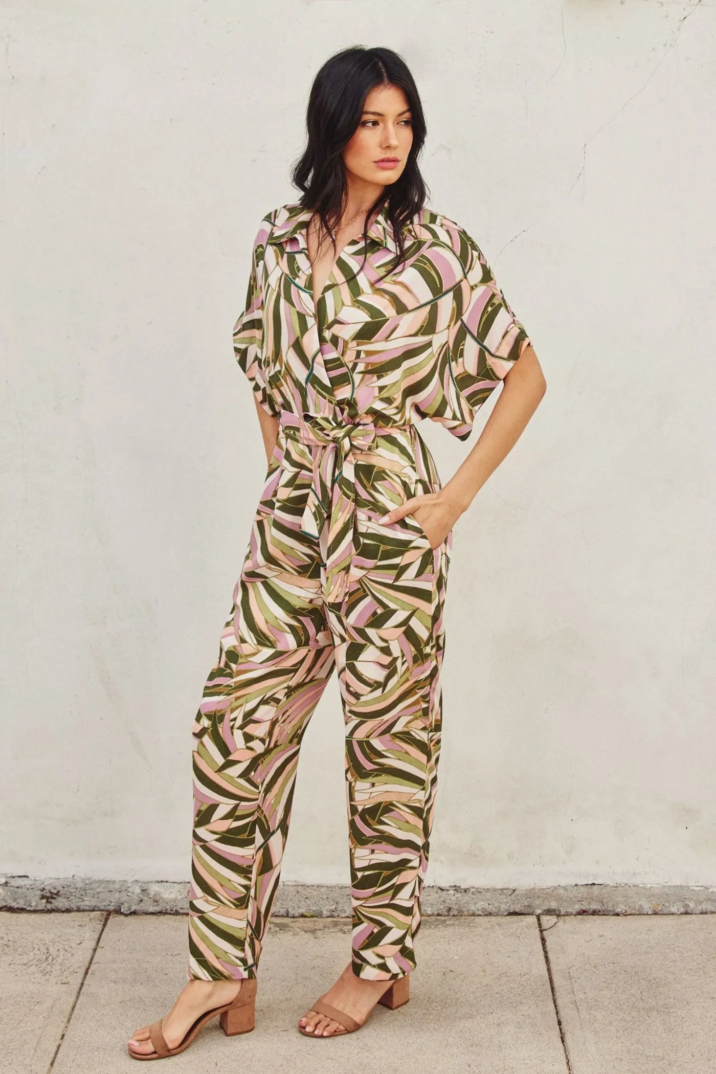 KAI SURPLICE PULL-ON JUMPSUIT