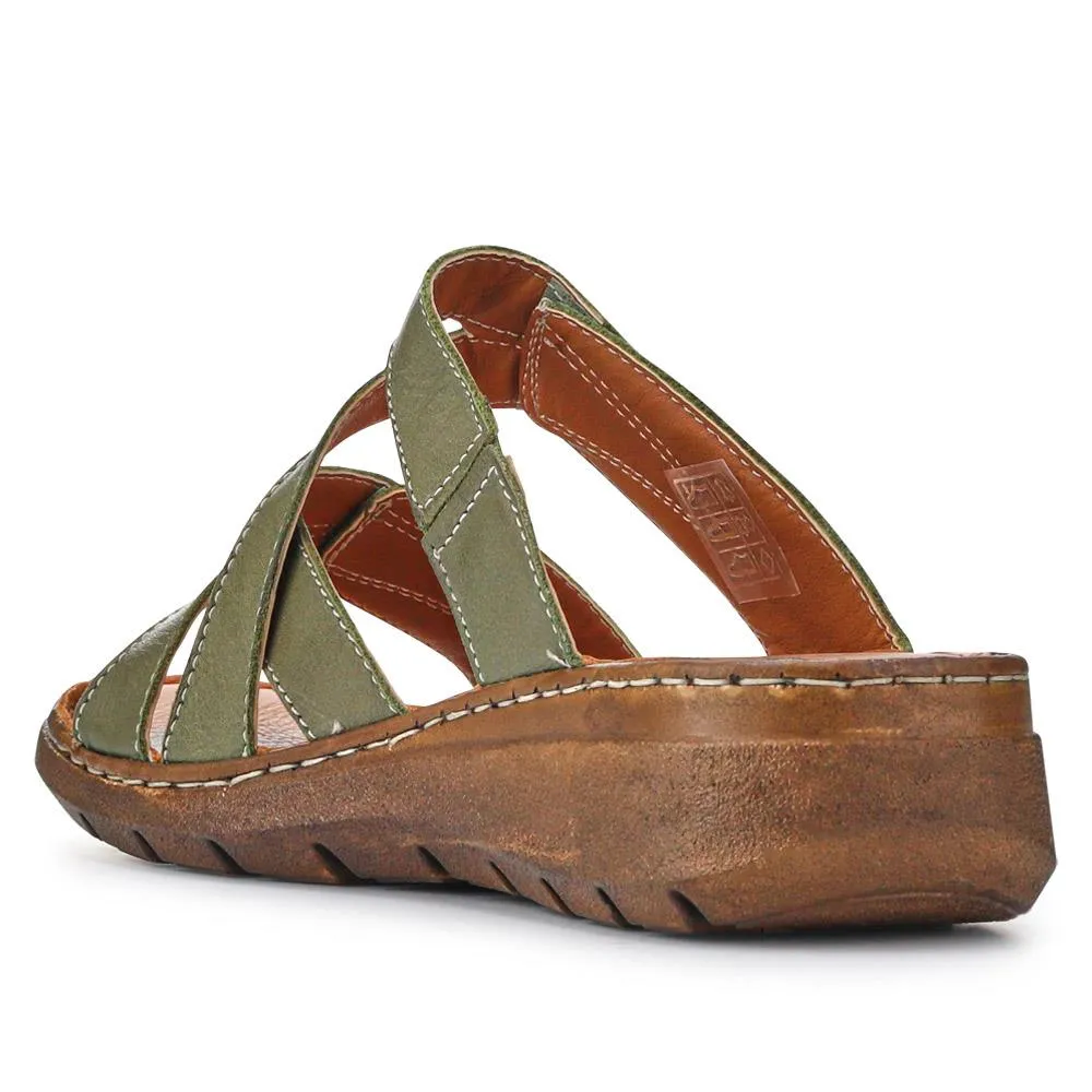 Leather Dual-Fastening Sandals - LUCK41011 / 327 393