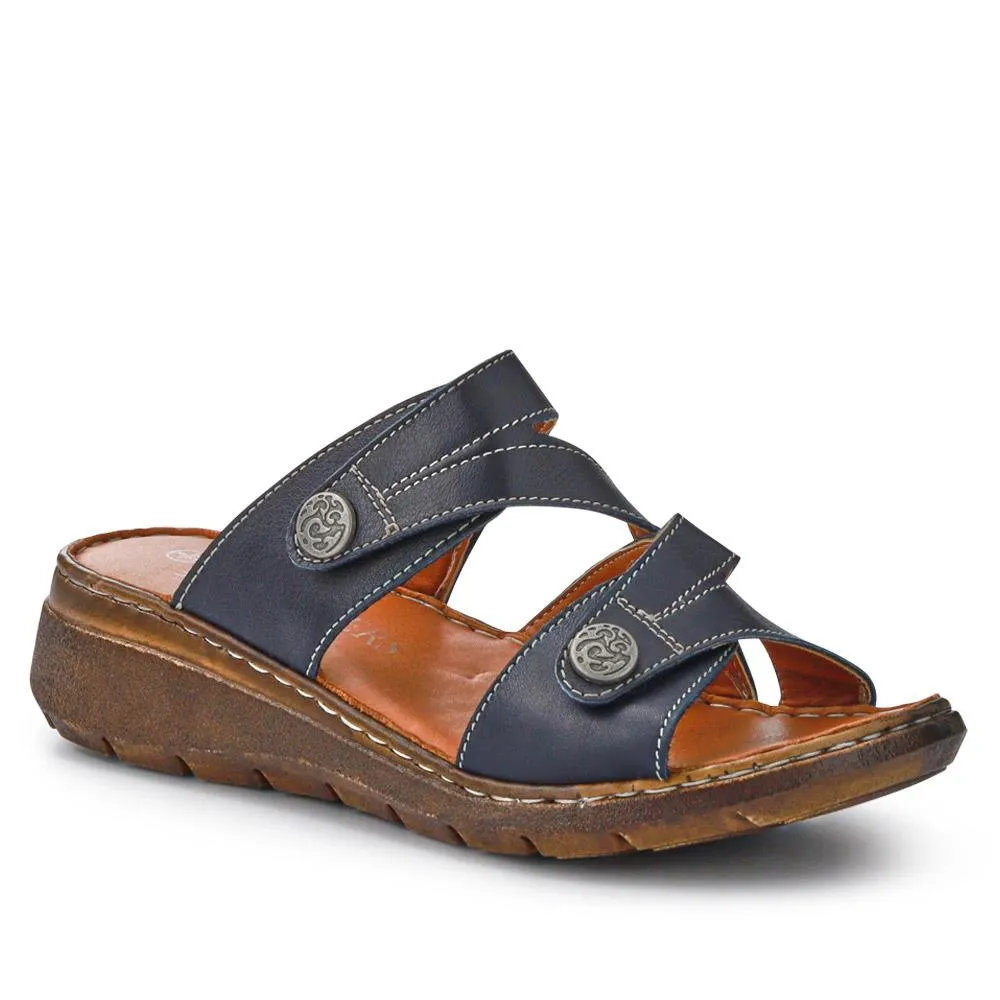 Leather Dual-Fastening Sandals - LUCK41011 / 327 393