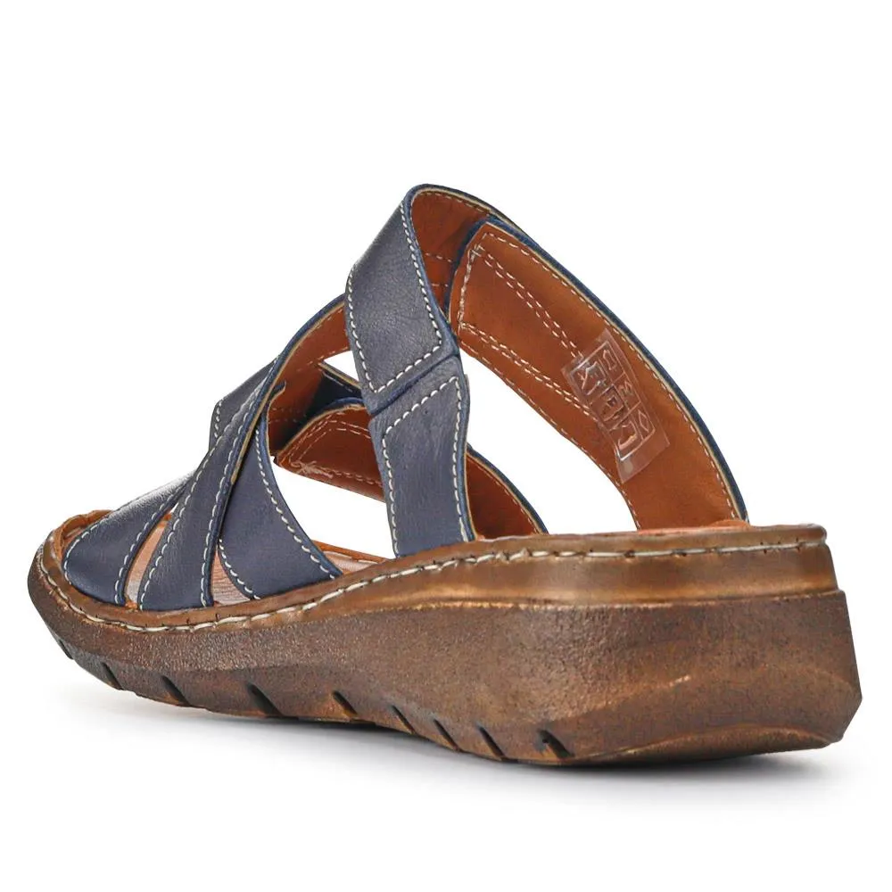 Leather Dual-Fastening Sandals - LUCK41011 / 327 393