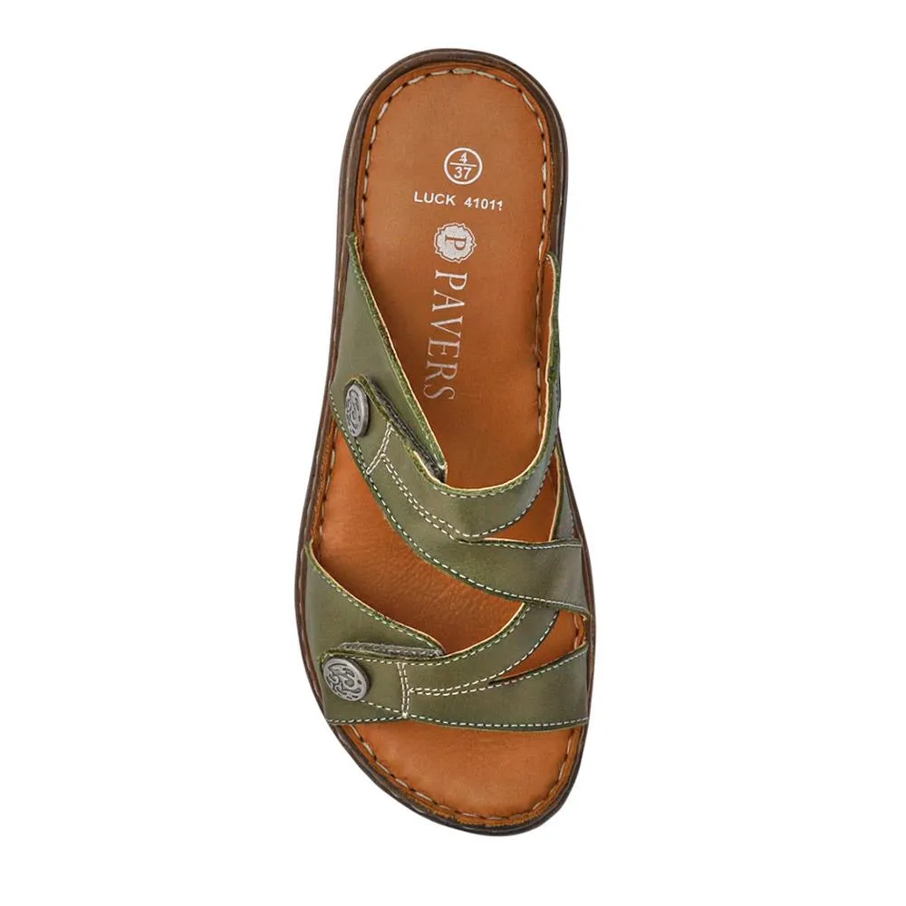 Leather Dual-Fastening Sandals - LUCK41011 / 327 393