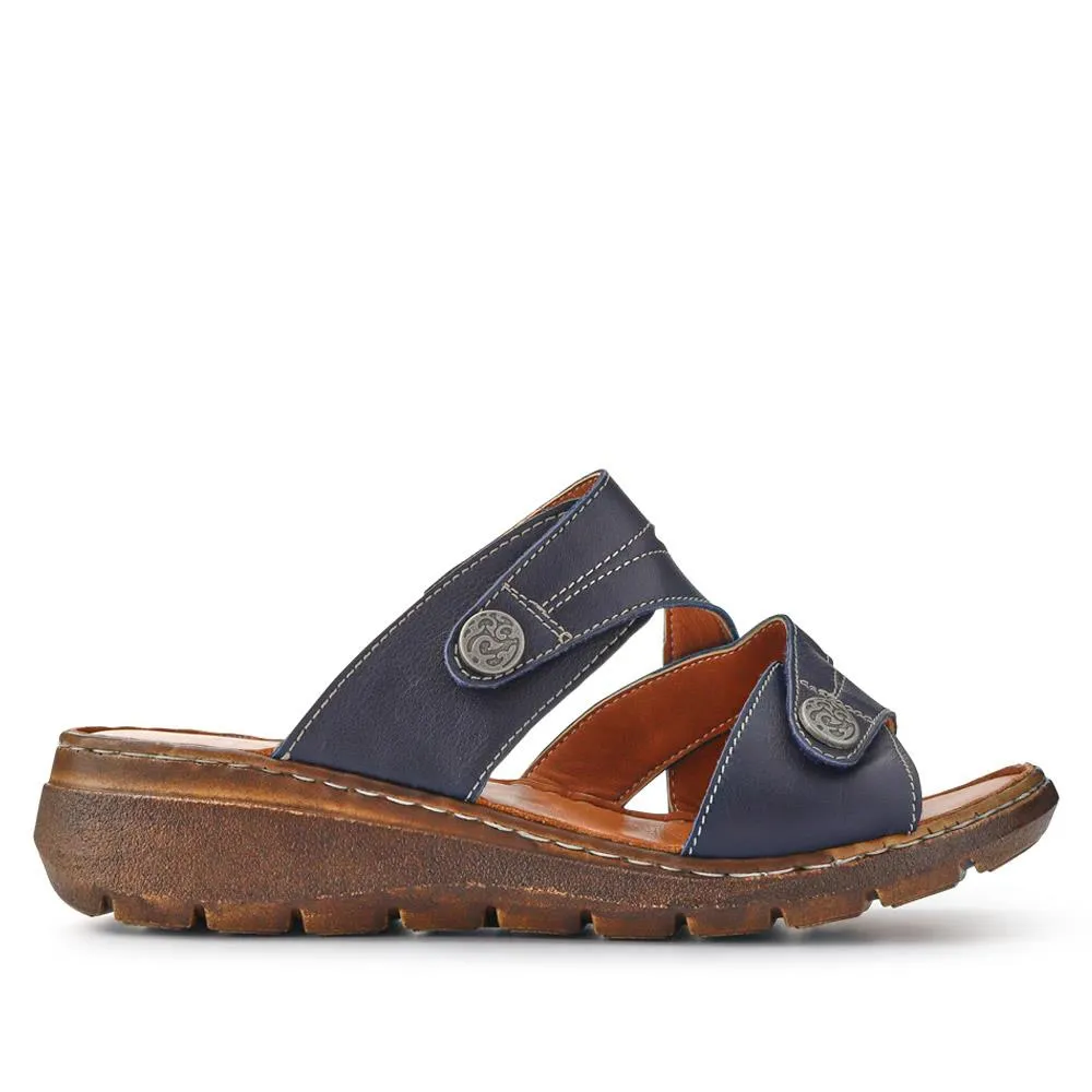 Leather Dual-Fastening Sandals - LUCK41011 / 327 393