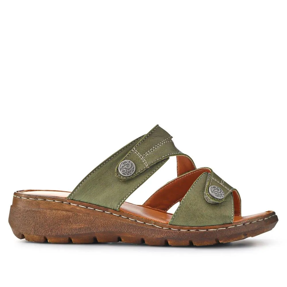 Leather Dual-Fastening Sandals - LUCK41011 / 327 393