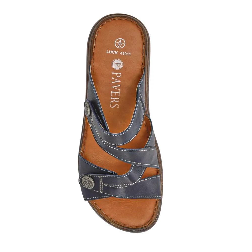 Leather Dual-Fastening Sandals - LUCK41011 / 327 393