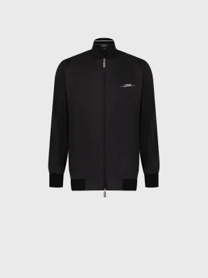 Linen and Wool Bomber with "Zilli Poem" Embroidery