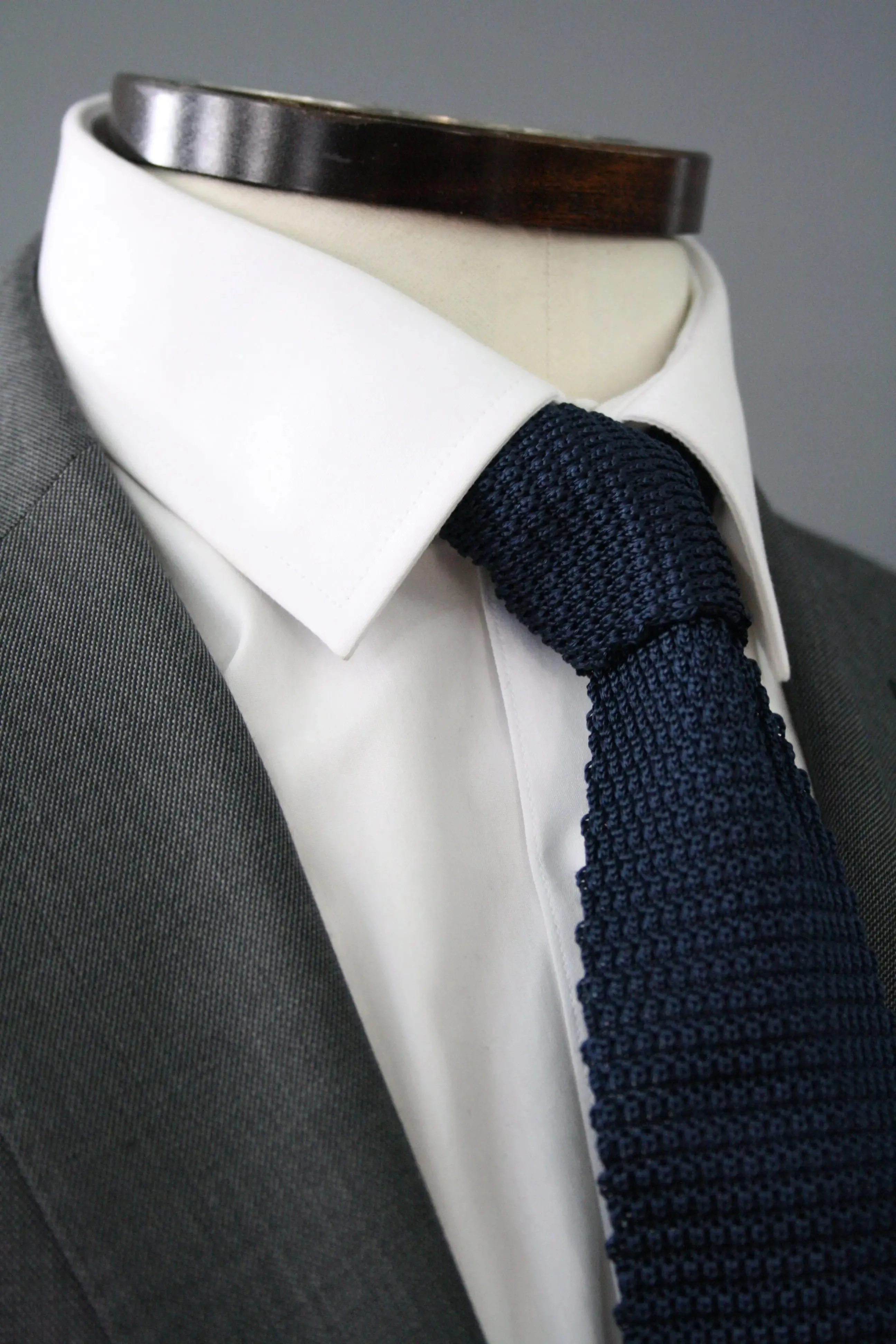 Navy Knitted Silk Tie