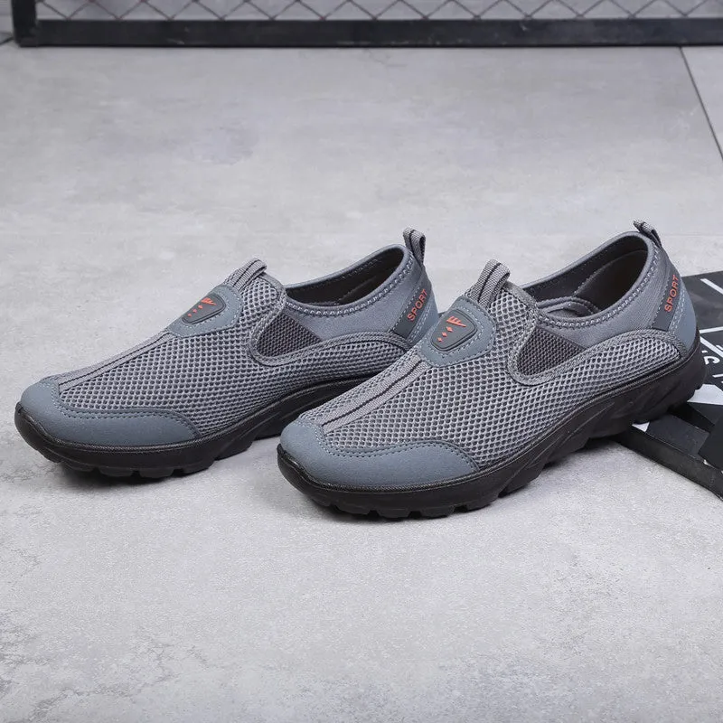 Old Men Shoes - Ultralight Soft Men Mesh Walking Shoes Non-slip Shoes