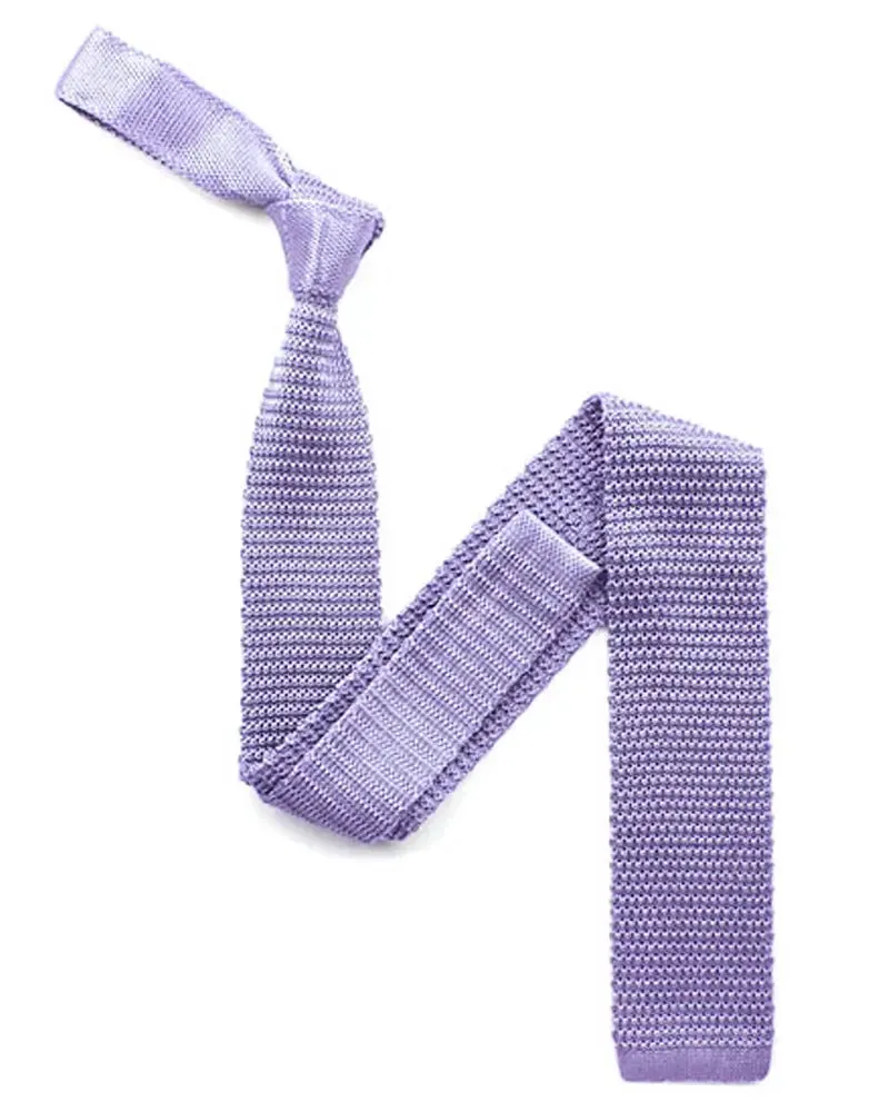 Pastel Purple Knitted Silk Tie