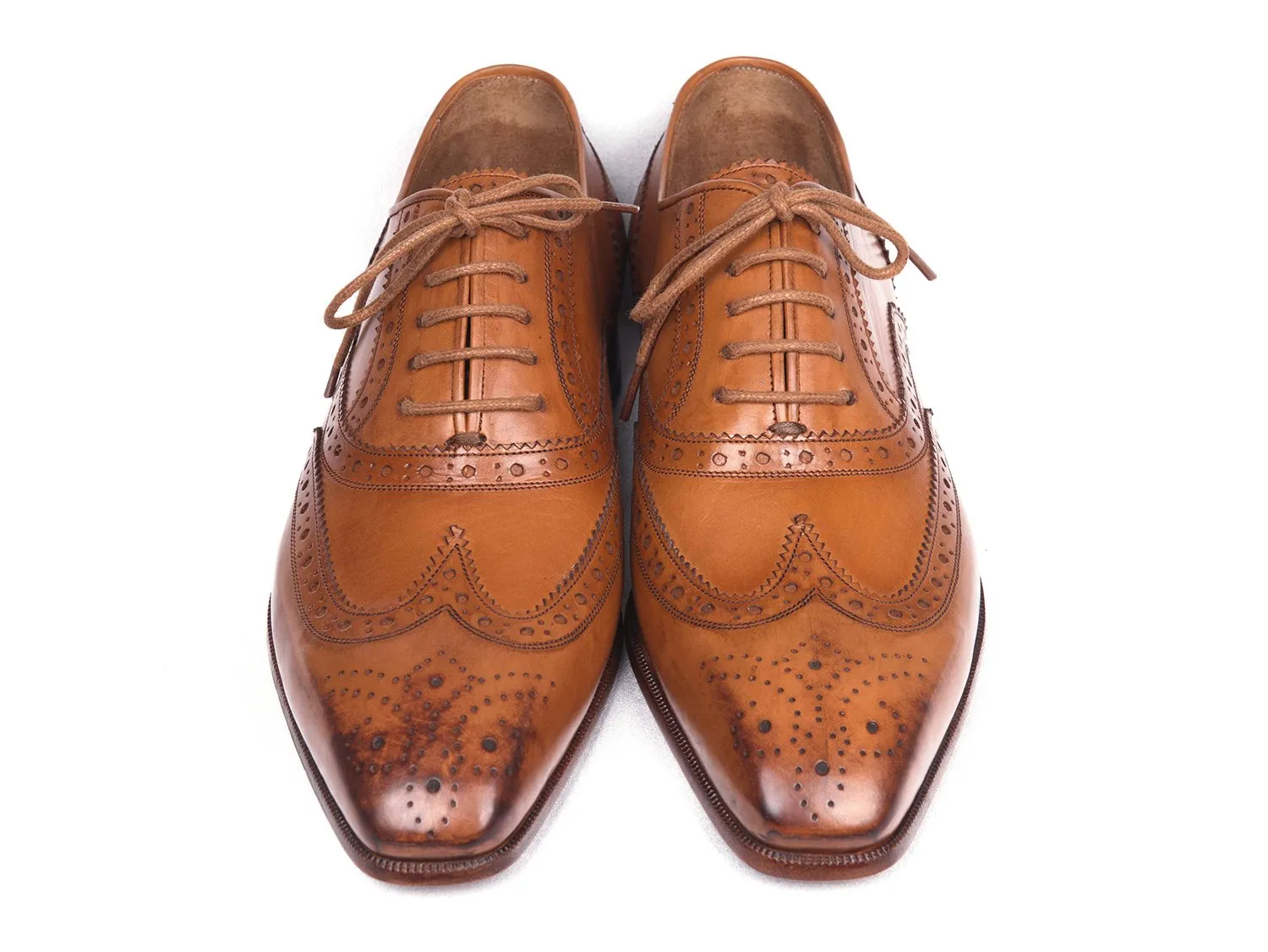 Paul Parkman Wingtip Oxfords Cognac Shoes (ID#5447-CGN)