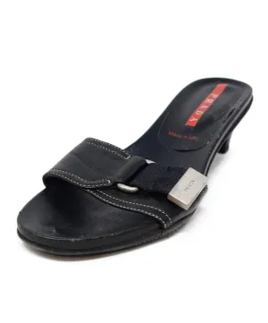 Prada Sport Black Leather Sandals sz 7