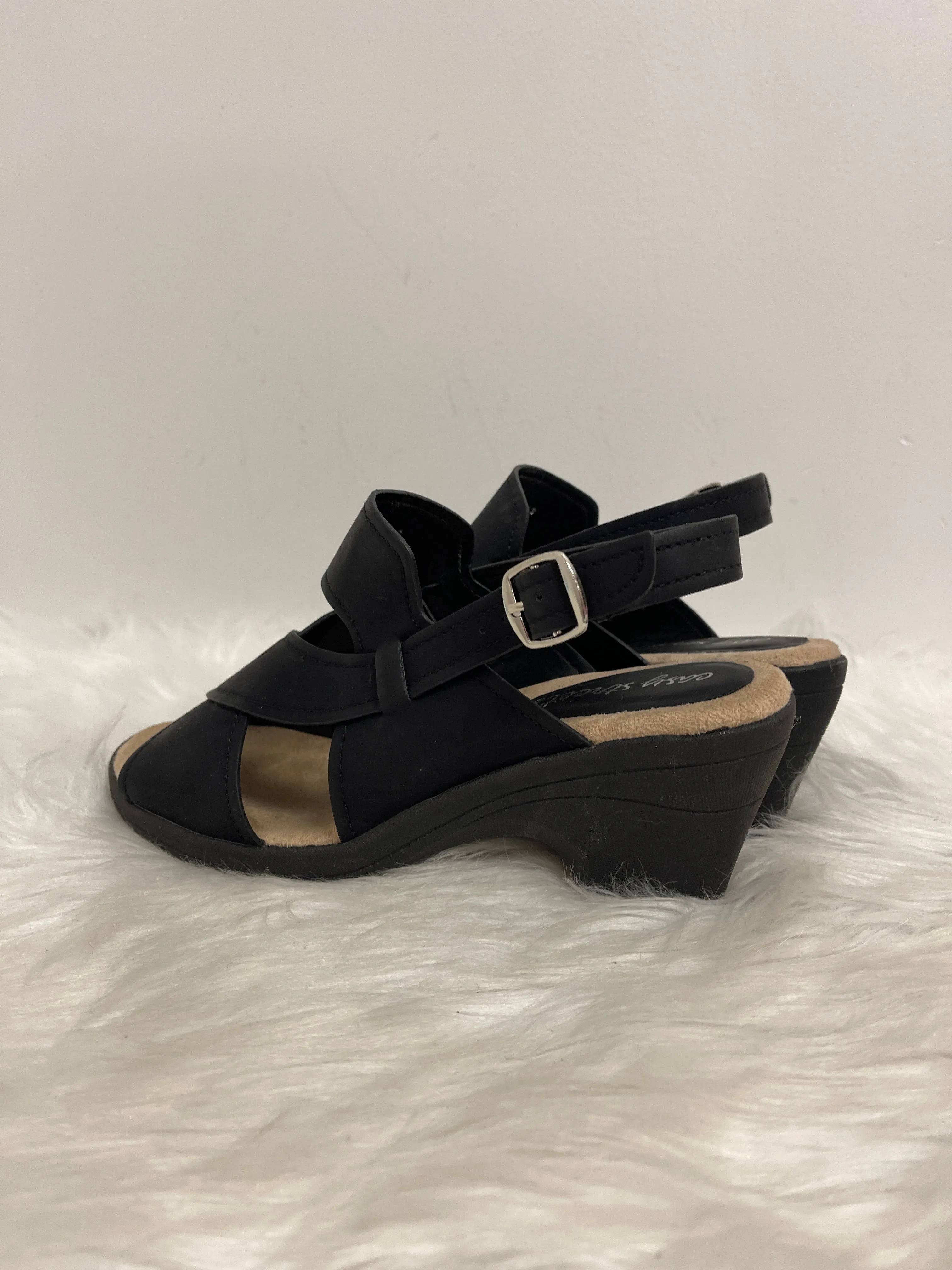 Sandals Heels Block By Easy Street In Black, Size: 7