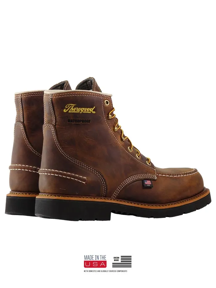 Thorogood 804-3696 Mens Waterproof Moc Toe Boot Crazyhorse Brown