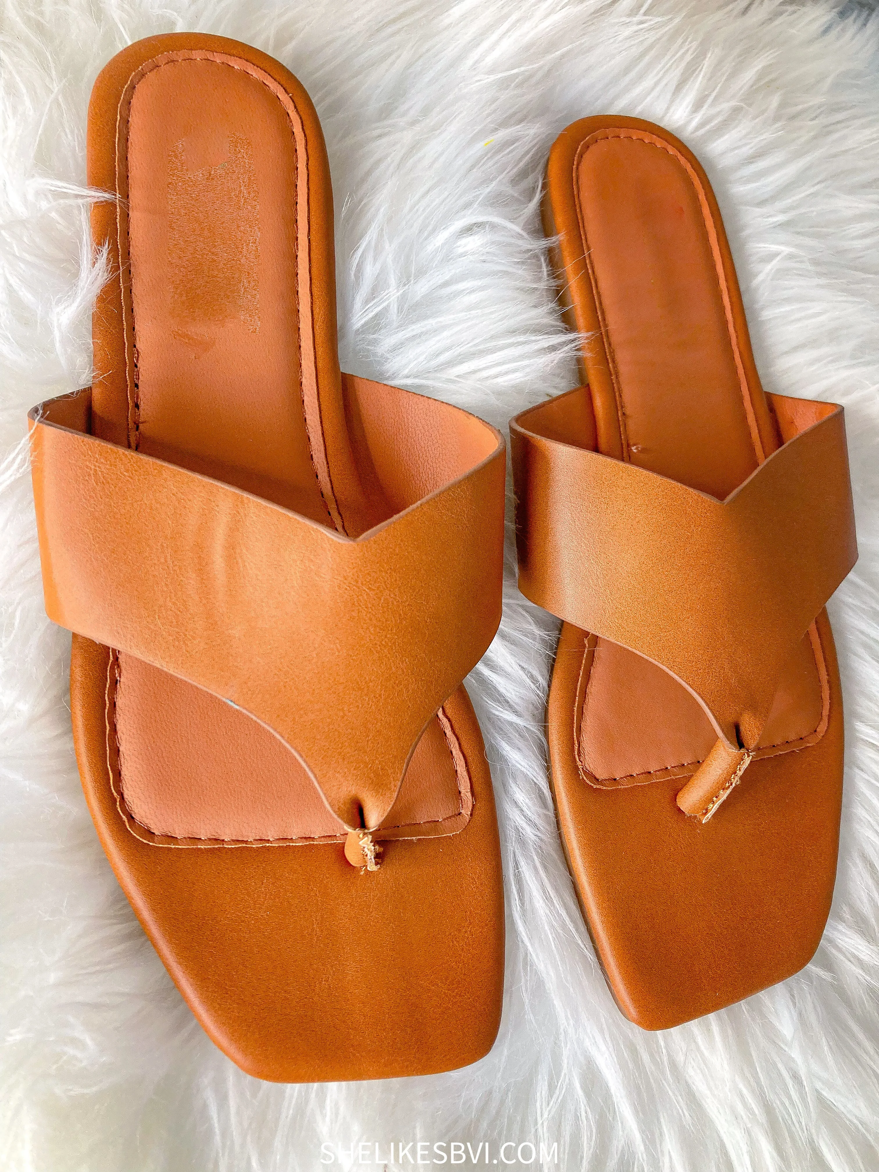 Tia Thong Tan Brown Sandals