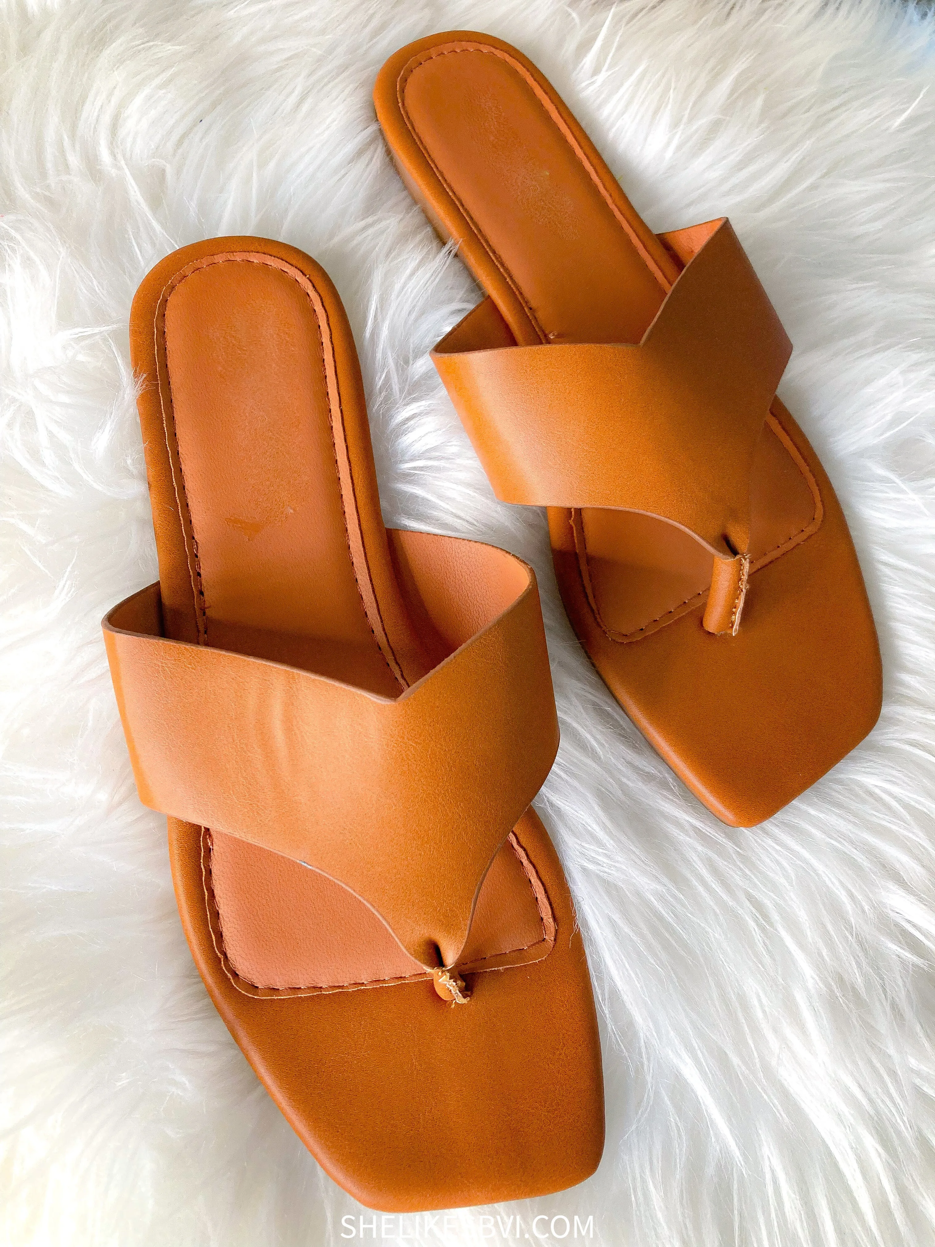 Tia Thong Tan Brown Sandals
