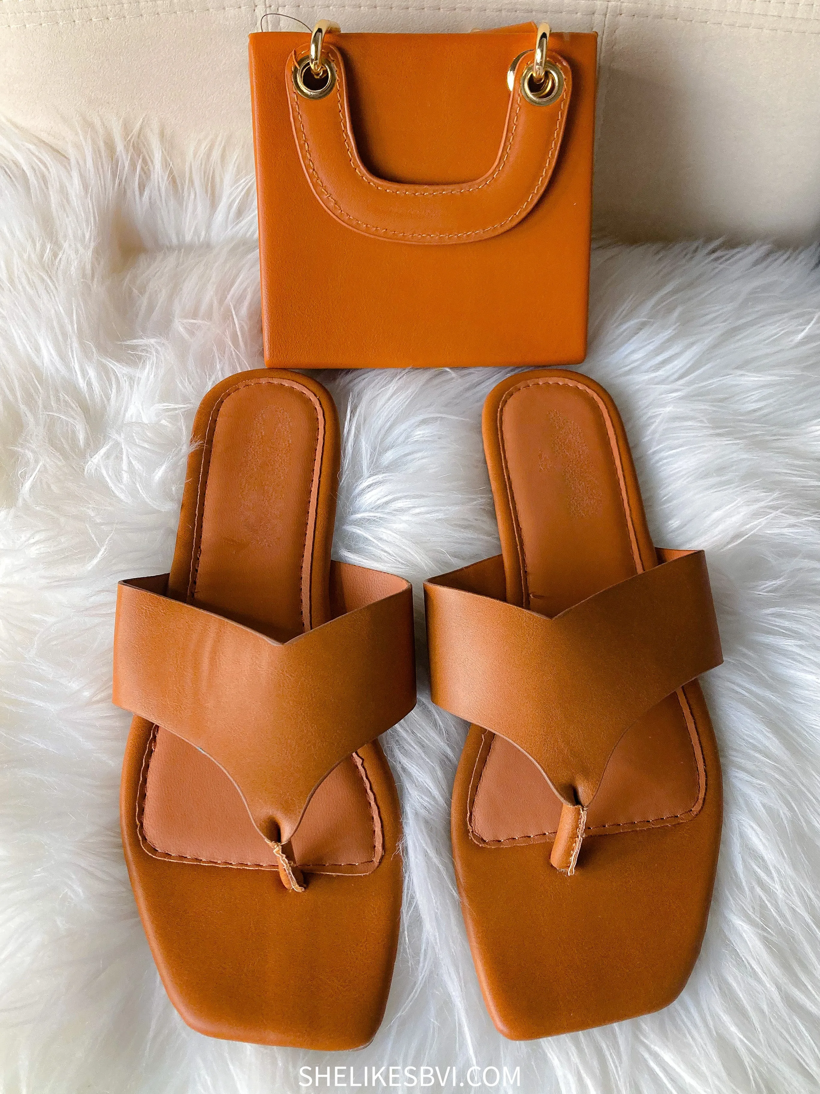 Tia Thong Tan Brown Sandals