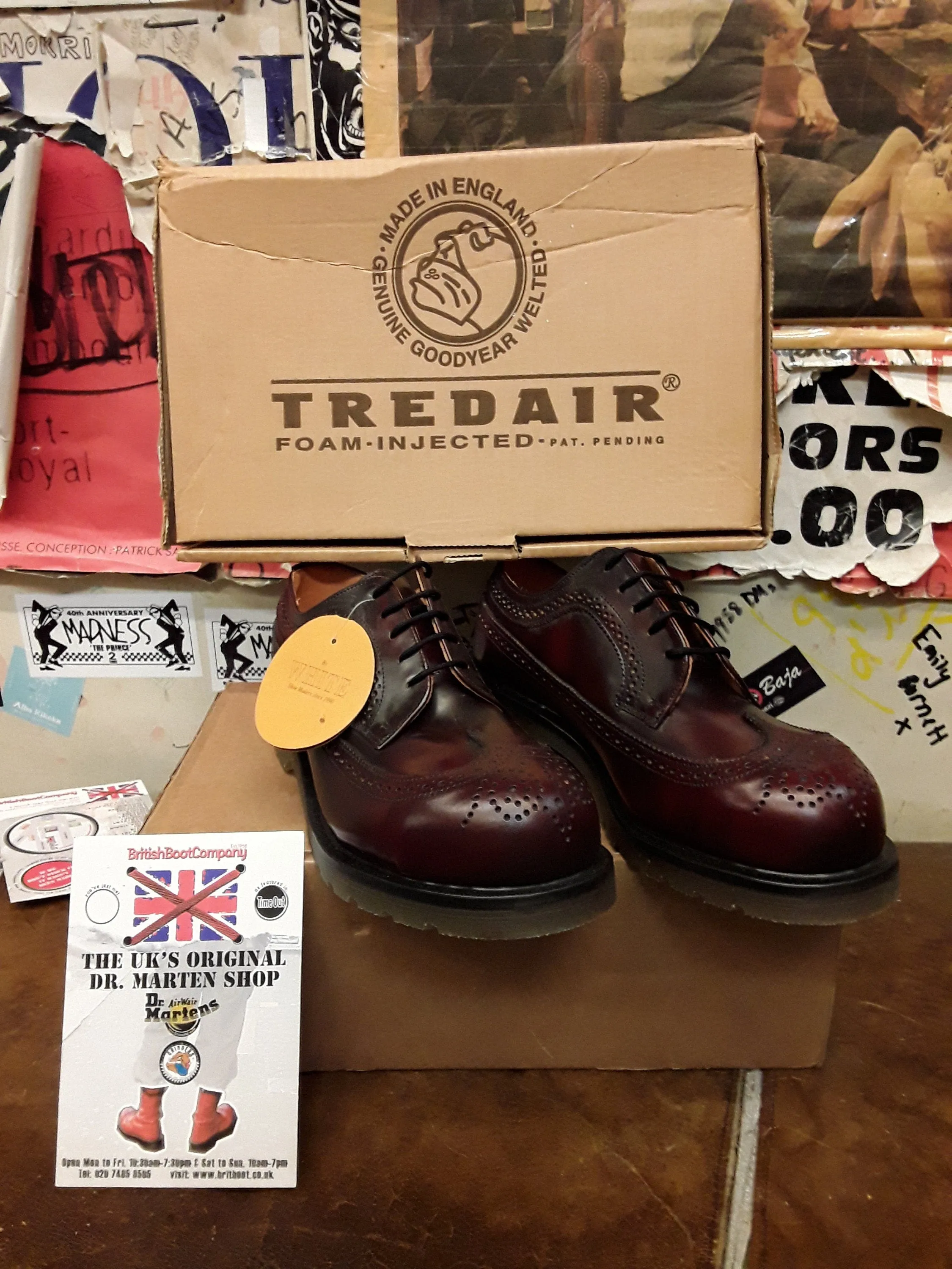 Tredair 1982 Made in England Burgundy BROGUE Various Sizes