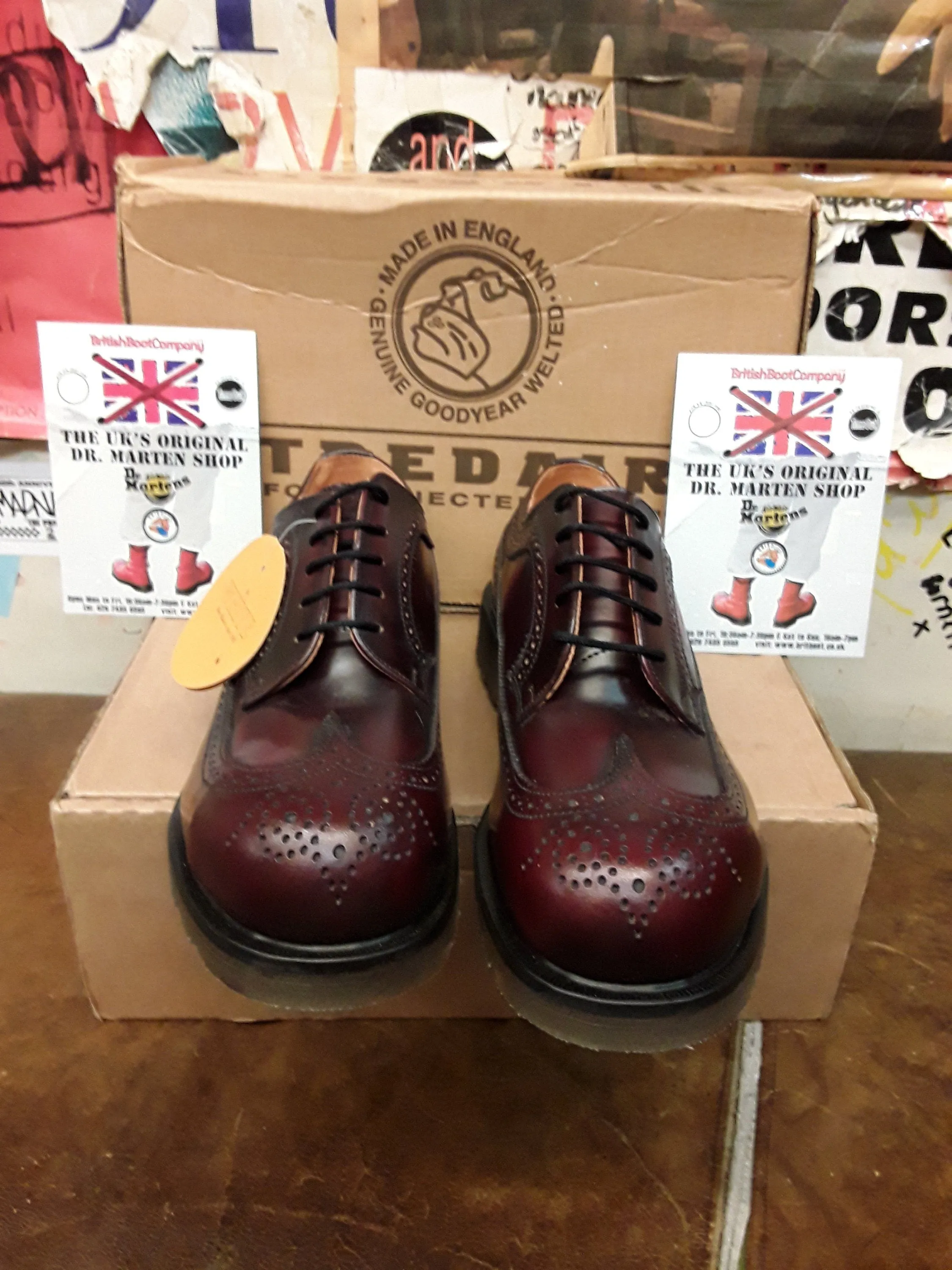 Tredair 1982 Made in England Burgundy BROGUE Various Sizes