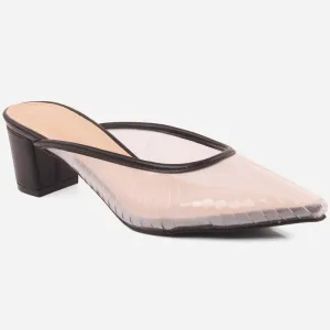 Women "CANDACE" Pointed toe Transparent Slippers