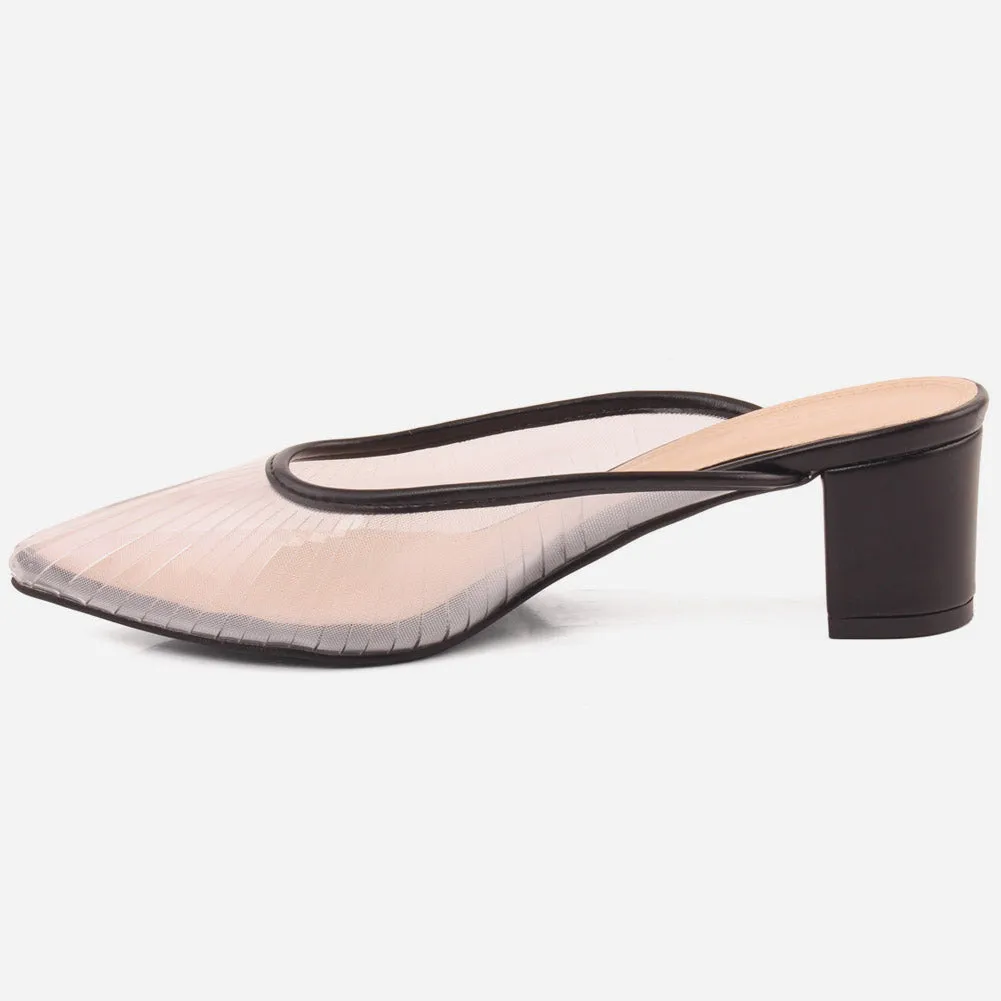 Women "CANDACE" Pointed toe Transparent Slippers