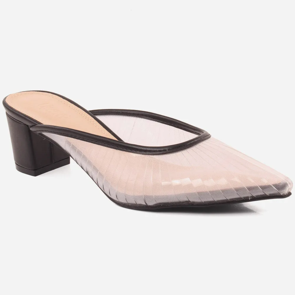 Women "CANDACE" Pointed toe Transparent Slippers