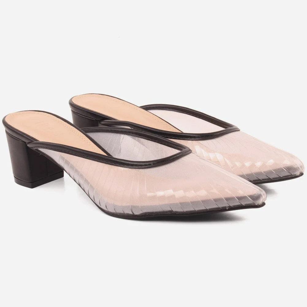 Women "CANDACE" Pointed toe Transparent Slippers