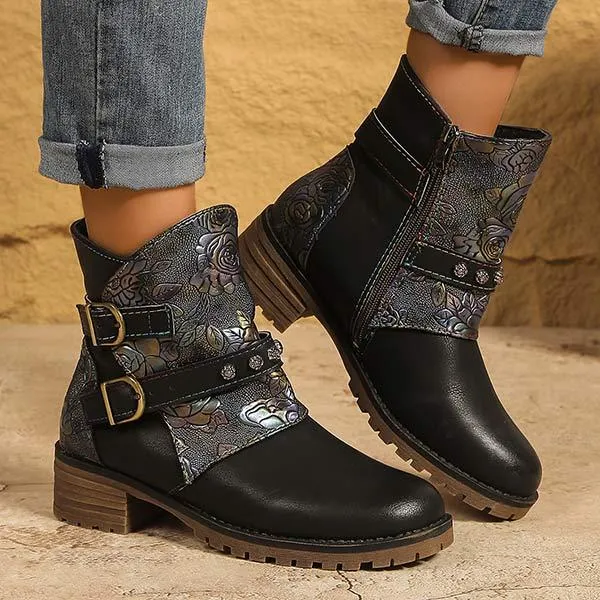 Women's Vintage Floral Western Boots 64801612C